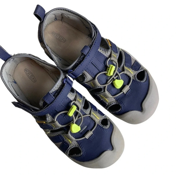 Keens Knotch Creek Sandal Waterproof  Steel Grey/ Blue Depths Size Big Kids 5 - Picture 7 of 16